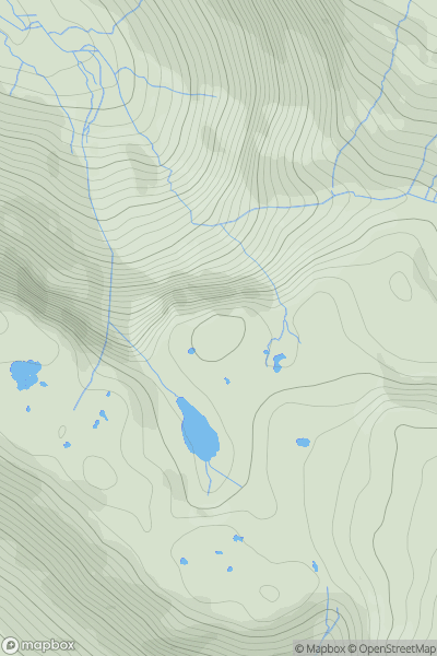 Thumbnail image for Green Crag [Lake District C&W] showing contour plot for surrounding peak